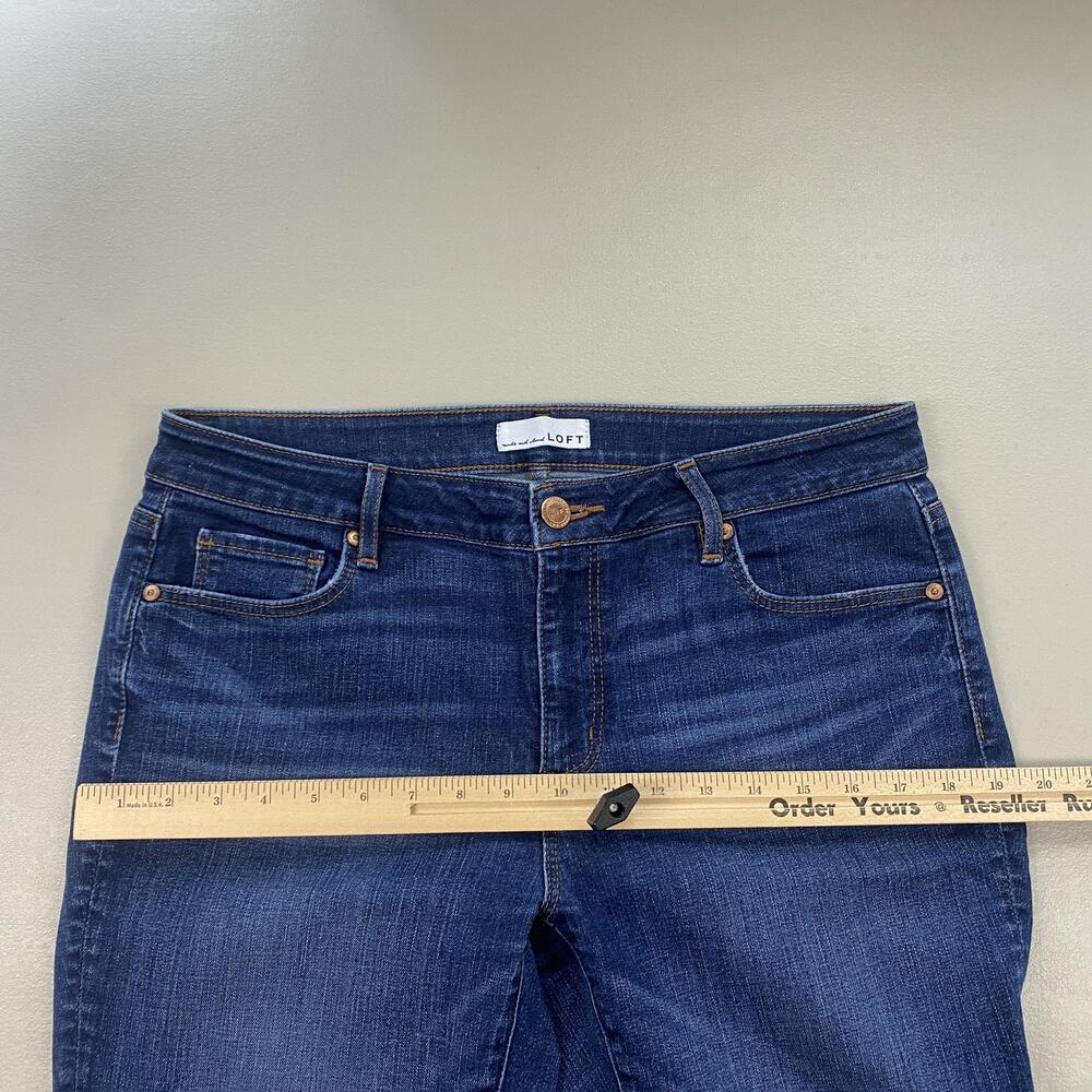 LOFT Jeans Womens 10 30 Dark Blue Wash Curvy Skinny Stretch Denim Mid Rise 34x30 - Picture 5 of 13